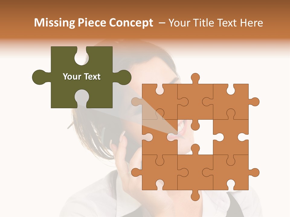 Young Woman With Big Amazaing Smile Speaking On Cell Phone PowerPoint Template