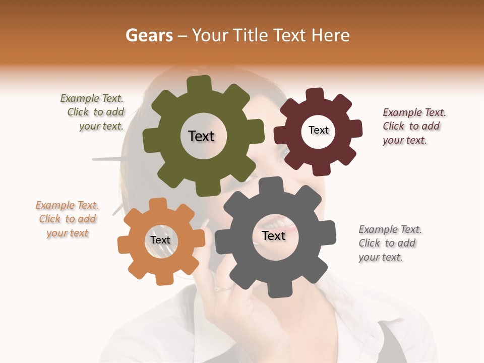 Young Woman With Big Amazaing Smile Speaking On Cell Phone PowerPoint Template