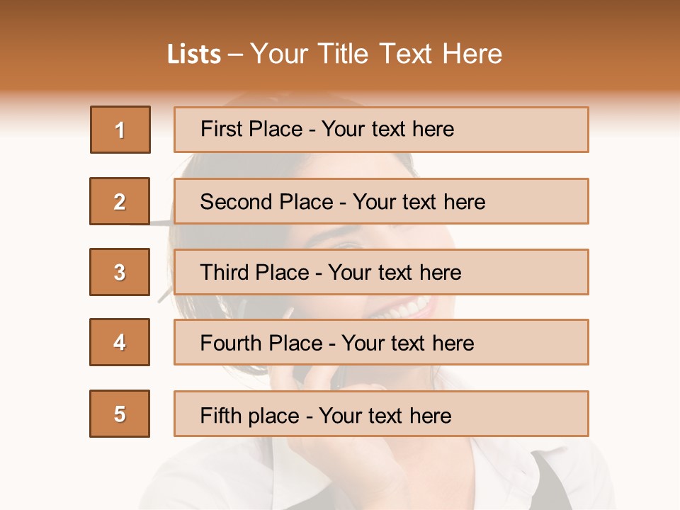 Young Woman With Big Amazaing Smile Speaking On Cell Phone PowerPoint Template