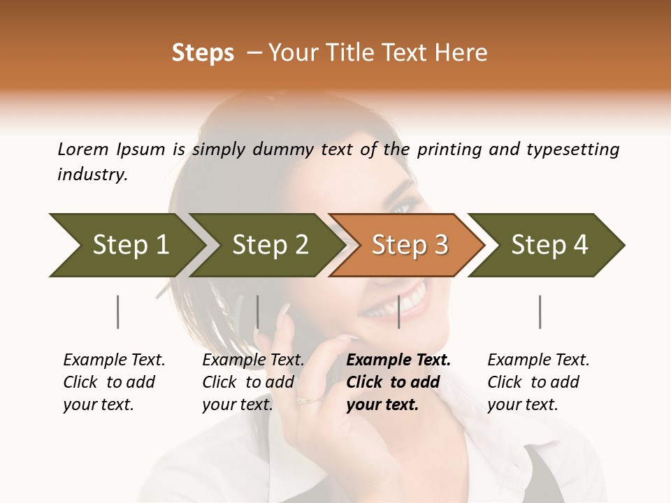 Young Woman With Big Amazaing Smile Speaking On Cell Phone PowerPoint Template