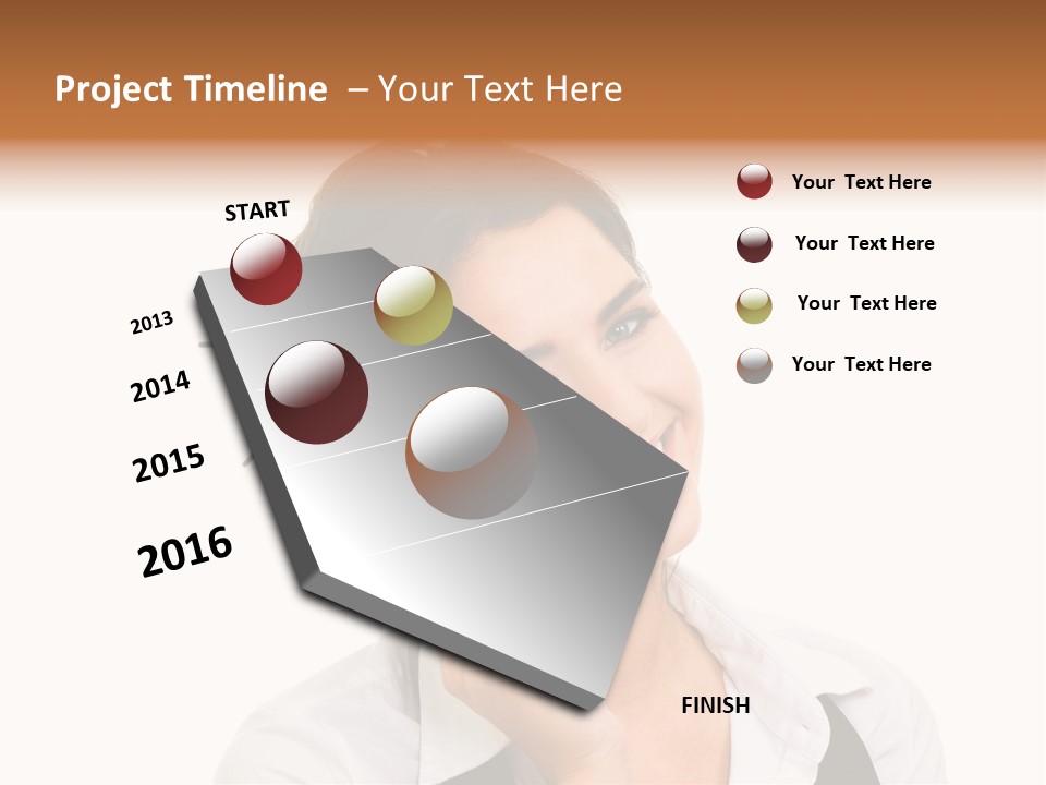 Young Woman With Big Amazaing Smile Speaking On Cell Phone PowerPoint Template