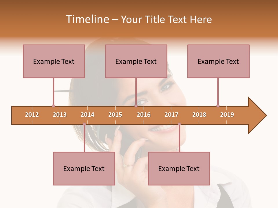 Young Woman With Big Amazaing Smile Speaking On Cell Phone PowerPoint Template