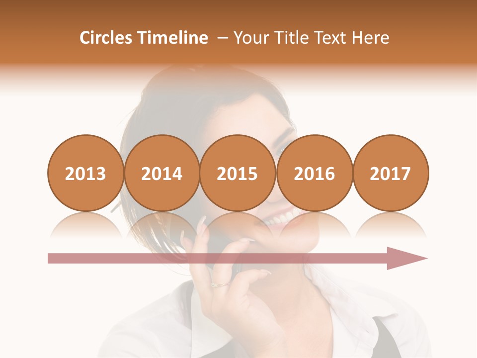 Young Woman With Big Amazaing Smile Speaking On Cell Phone PowerPoint Template