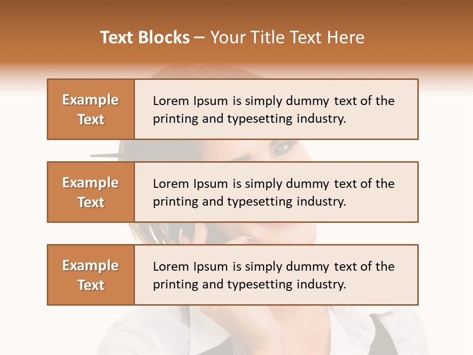 Young Woman With Big Amazaing Smile Speaking On Cell Phone PowerPoint Template