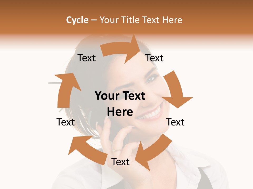 Young Woman With Big Amazaing Smile Speaking On Cell Phone PowerPoint Template