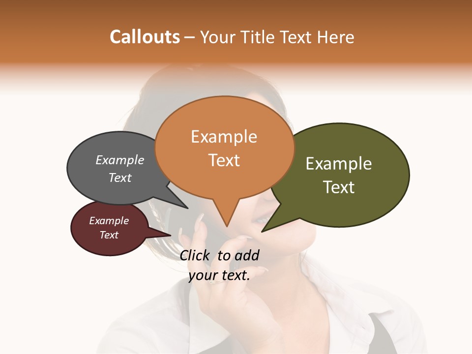 Young Woman With Big Amazaing Smile Speaking On Cell Phone PowerPoint Template