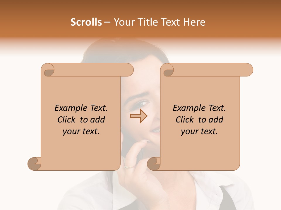 Young Woman With Big Amazaing Smile Speaking On Cell Phone PowerPoint Template