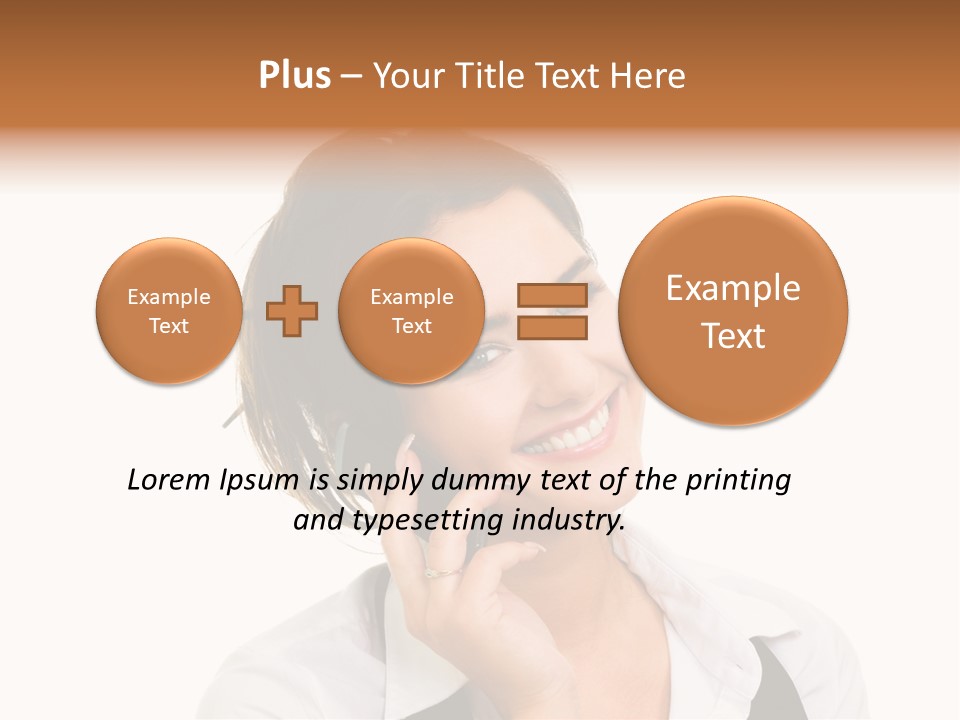 Young Woman With Big Amazaing Smile Speaking On Cell Phone PowerPoint Template