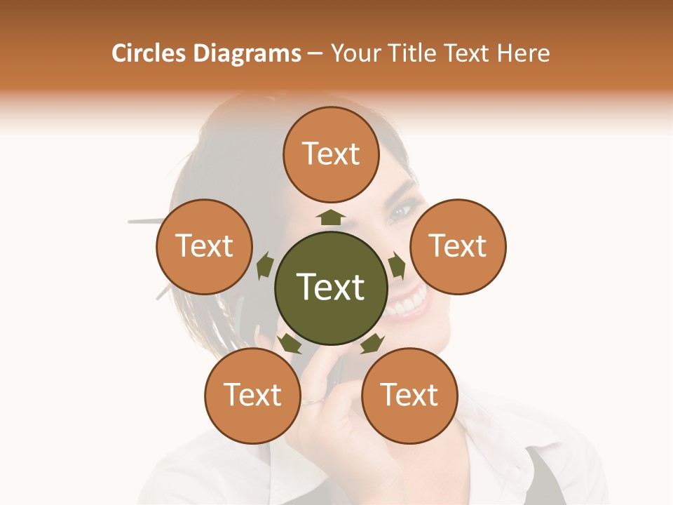 Young Woman With Big Amazaing Smile Speaking On Cell Phone PowerPoint Template