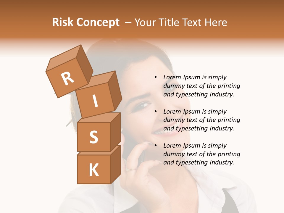 Young Woman With Big Amazaing Smile Speaking On Cell Phone PowerPoint Template