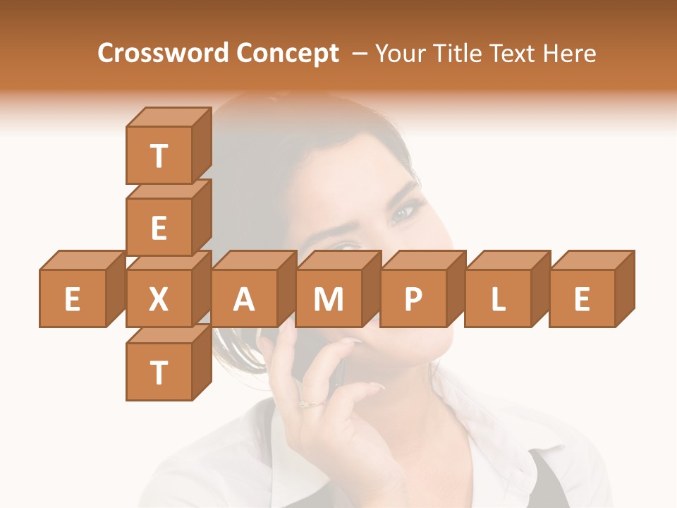 Young Woman With Big Amazaing Smile Speaking On Cell Phone PowerPoint Template