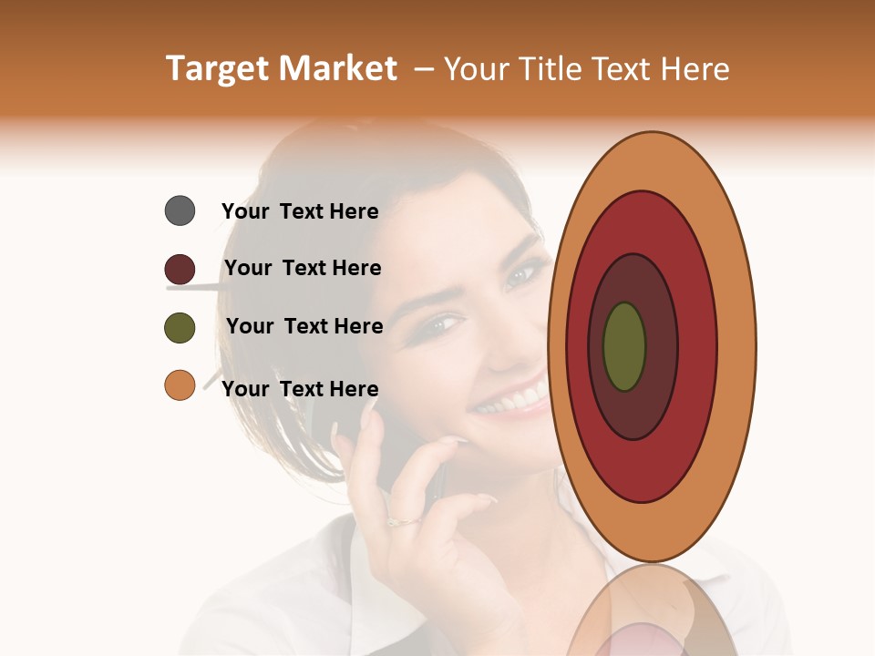 Young Woman With Big Amazaing Smile Speaking On Cell Phone PowerPoint Template