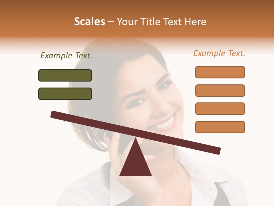 Young Woman With Big Amazaing Smile Speaking On Cell Phone PowerPoint Template