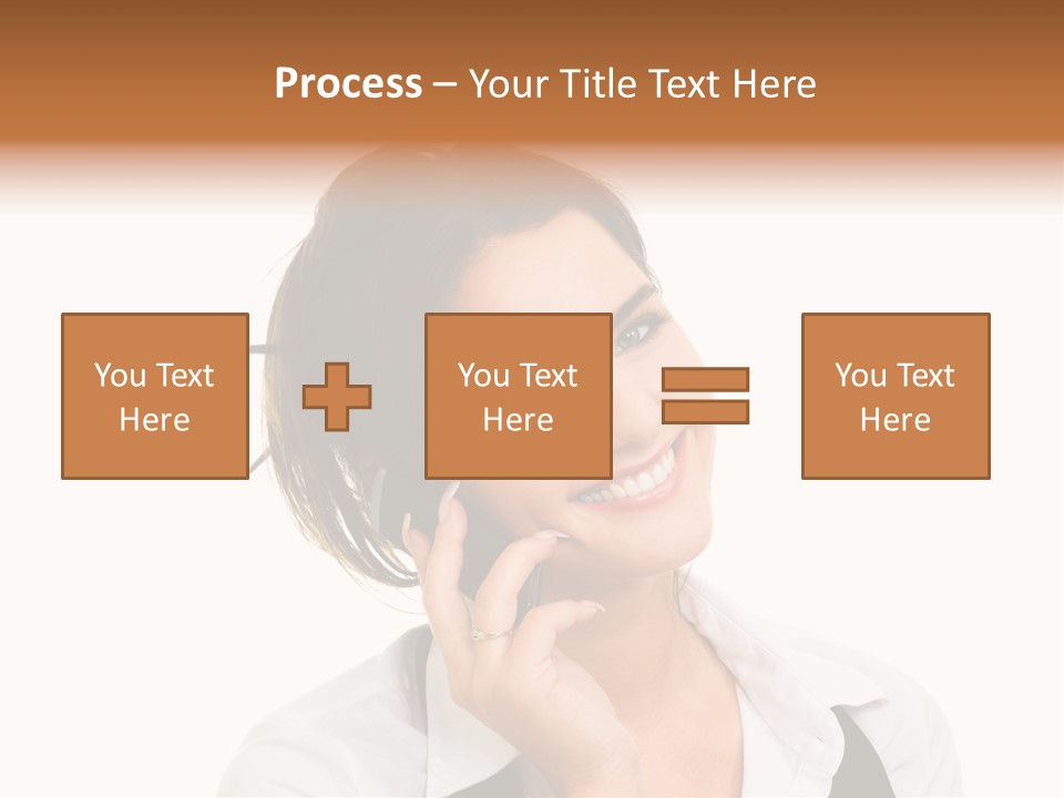 Young Woman With Big Amazaing Smile Speaking On Cell Phone PowerPoint Template