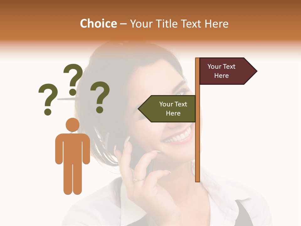 Young Woman With Big Amazaing Smile Speaking On Cell Phone PowerPoint Template