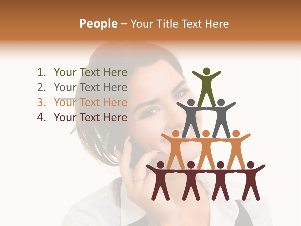 Young Woman With Big Amazaing Smile Speaking On Cell Phone PowerPoint Template