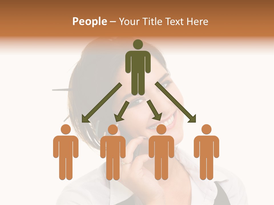 Young Woman With Big Amazaing Smile Speaking On Cell Phone PowerPoint Template