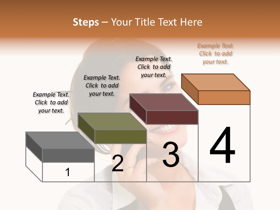 Young Woman With Big Amazaing Smile Speaking On Cell Phone PowerPoint Template