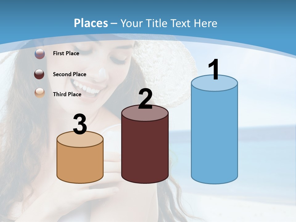 A Young Beautiful Girl On The Beach PowerPoint Template