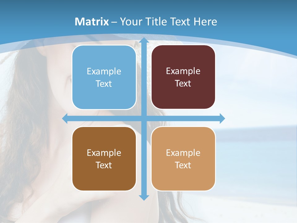 A Young Beautiful Girl On The Beach PowerPoint Template