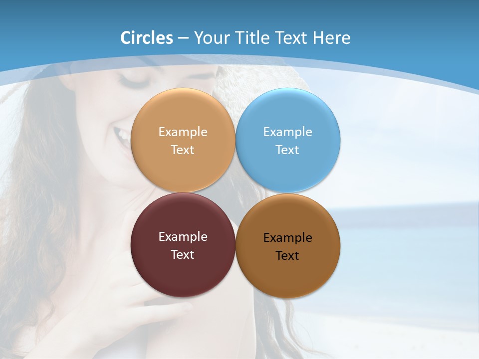 A Young Beautiful Girl On The Beach PowerPoint Template