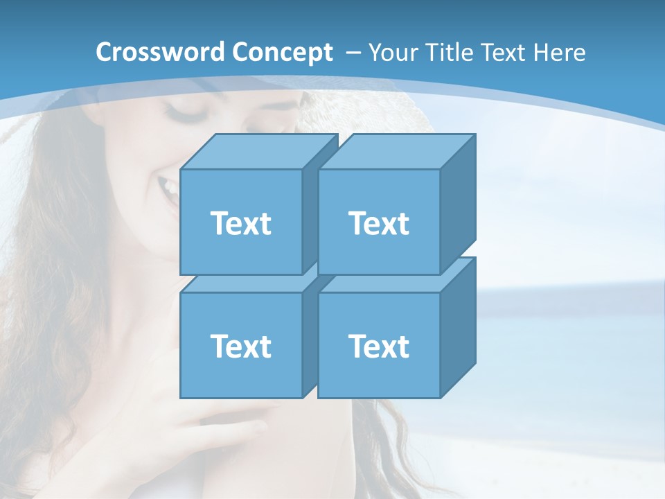 A Young Beautiful Girl On The Beach PowerPoint Template