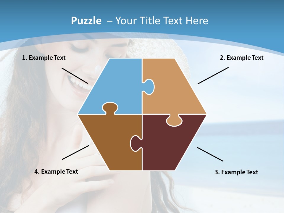 A Young Beautiful Girl On The Beach PowerPoint Template