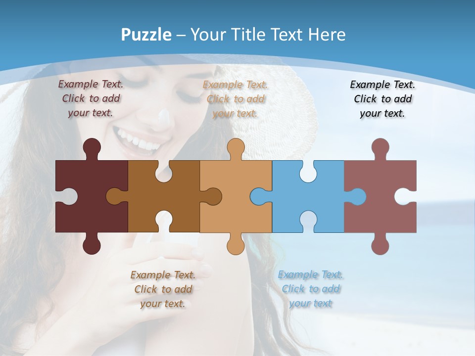 A Young Beautiful Girl On The Beach PowerPoint Template