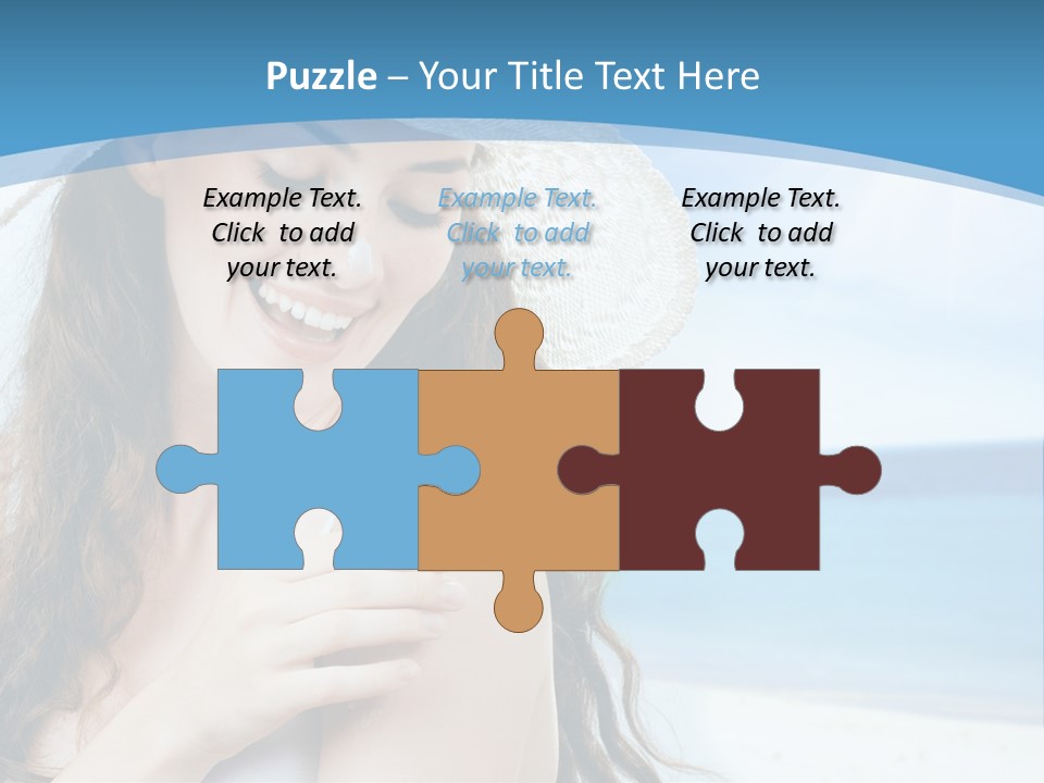 A Young Beautiful Girl On The Beach PowerPoint Template