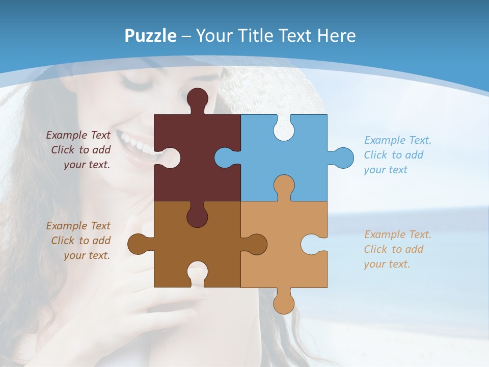 A Young Beautiful Girl On The Beach PowerPoint Template