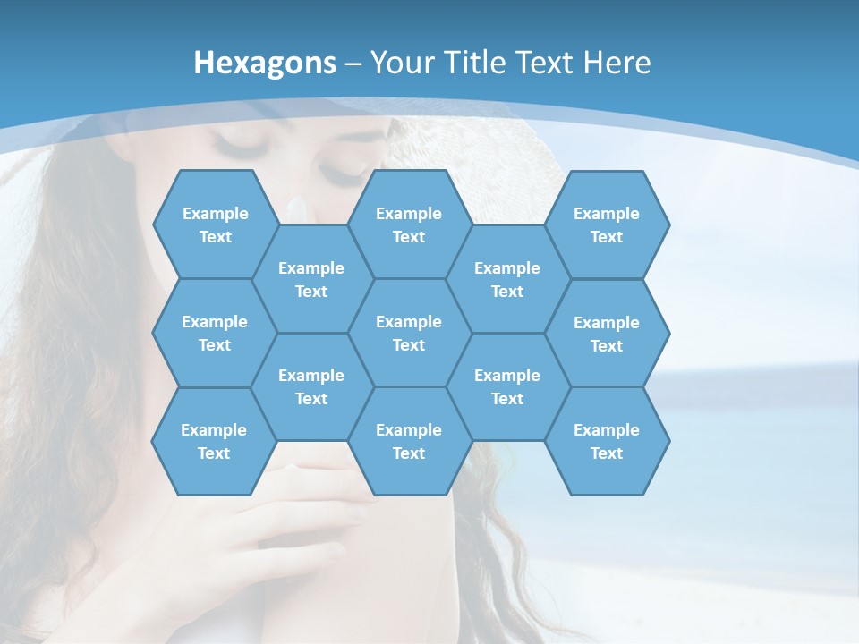 A Young Beautiful Girl On The Beach PowerPoint Template