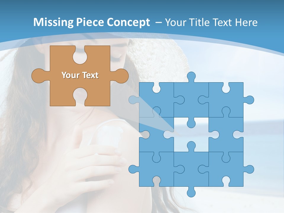 A Young Beautiful Girl On The Beach PowerPoint Template