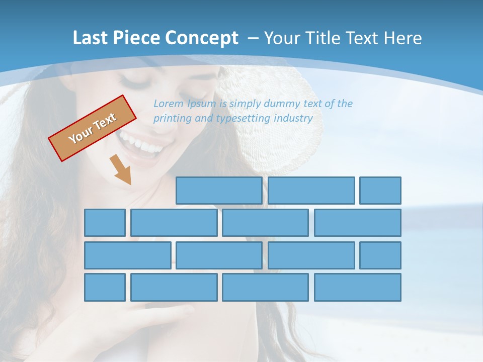 A Young Beautiful Girl On The Beach PowerPoint Template