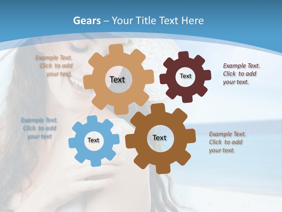 A Young Beautiful Girl On The Beach PowerPoint Template