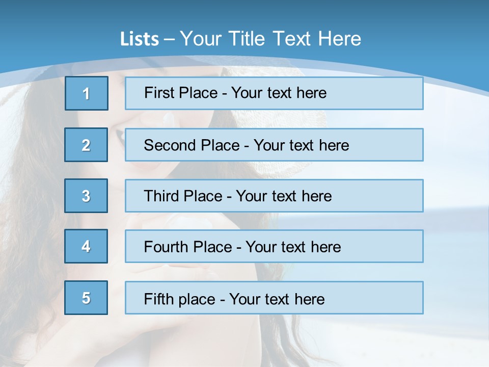A Young Beautiful Girl On The Beach PowerPoint Template