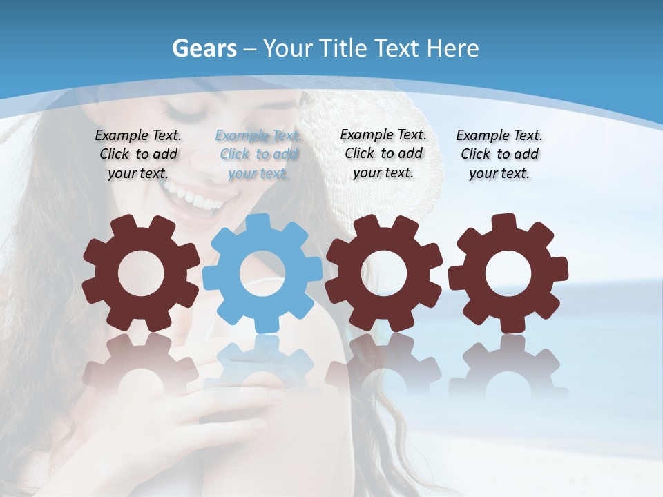 A Young Beautiful Girl On The Beach PowerPoint Template