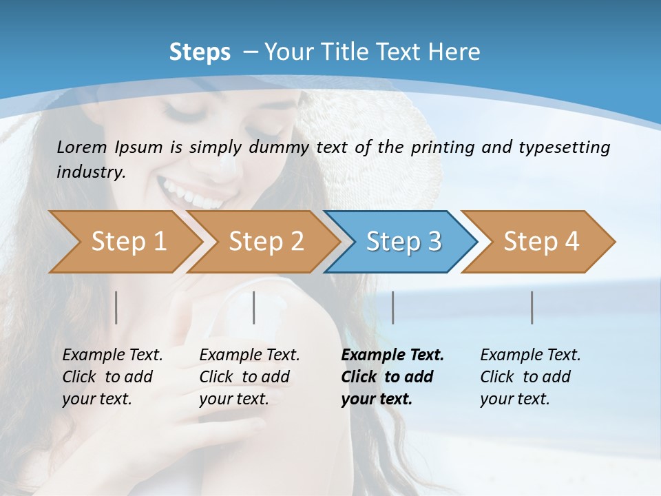 A Young Beautiful Girl On The Beach PowerPoint Template