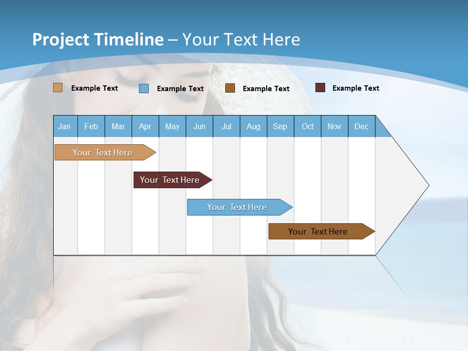 A Young Beautiful Girl On The Beach PowerPoint Template