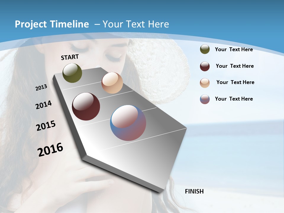 A Young Beautiful Girl On The Beach PowerPoint Template