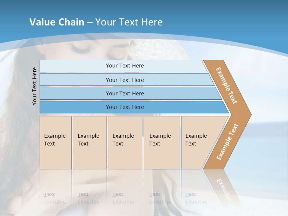 A Young Beautiful Girl On The Beach PowerPoint Template