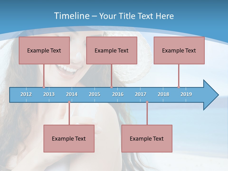 A Young Beautiful Girl On The Beach PowerPoint Template