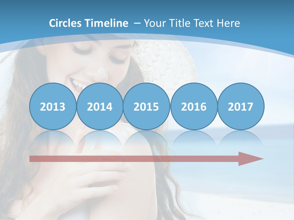 A Young Beautiful Girl On The Beach PowerPoint Template