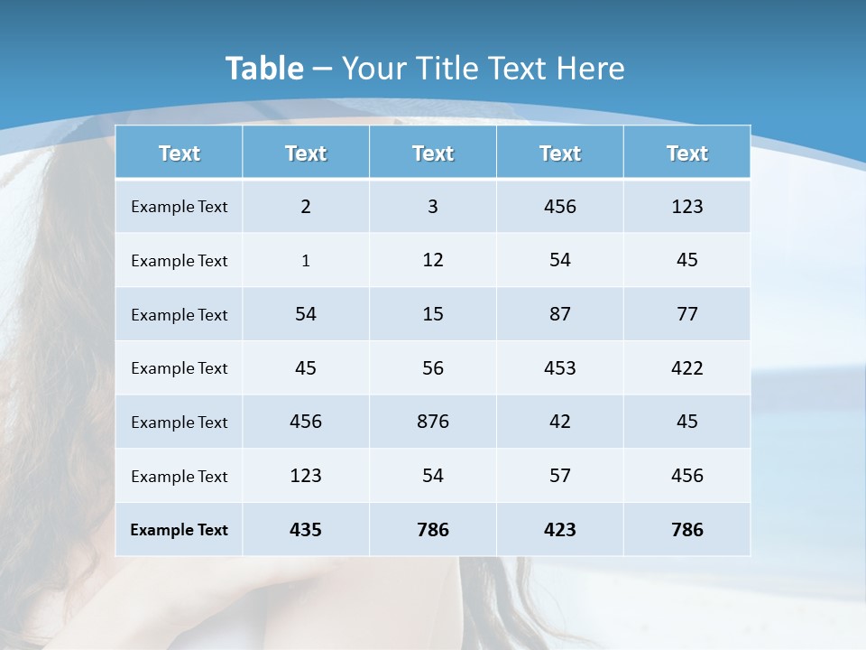 A Young Beautiful Girl On The Beach PowerPoint Template