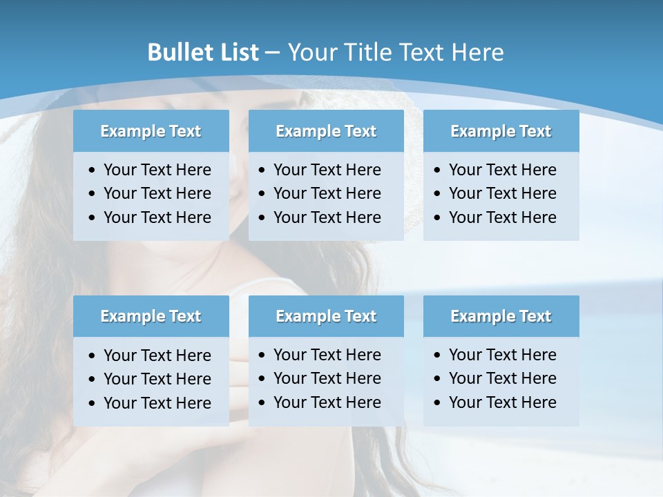 A Young Beautiful Girl On The Beach PowerPoint Template