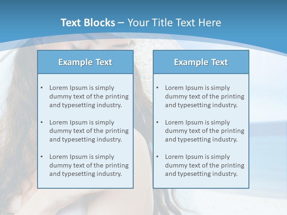 A Young Beautiful Girl On The Beach PowerPoint Template