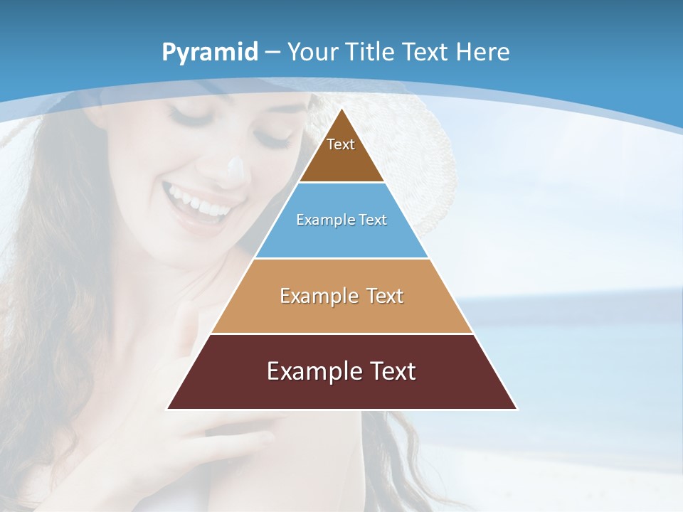 A Young Beautiful Girl On The Beach PowerPoint Template