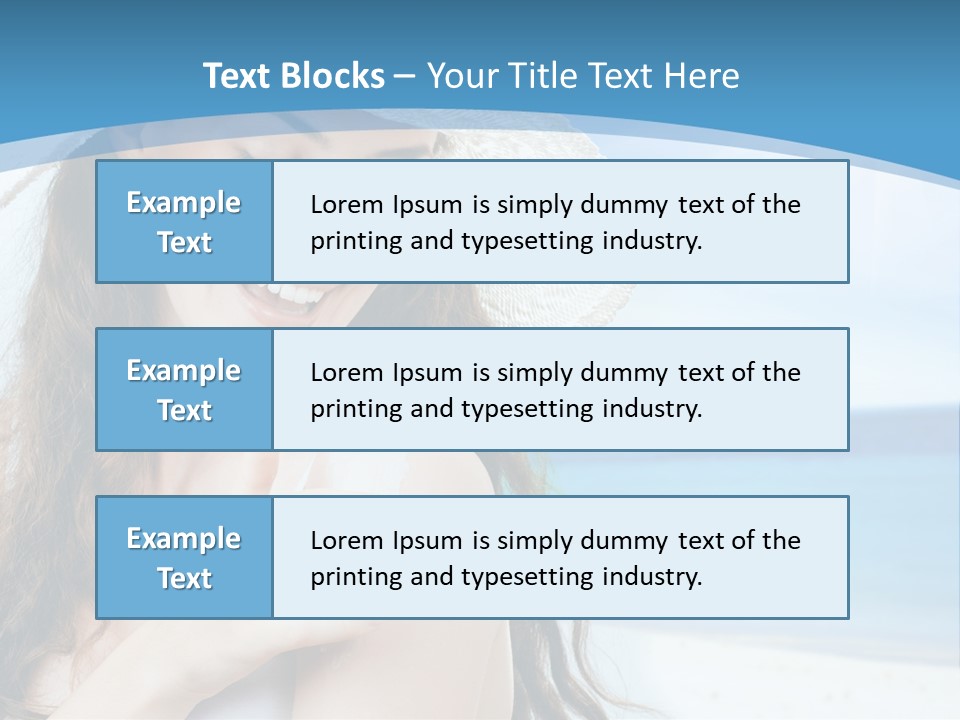 A Young Beautiful Girl On The Beach PowerPoint Template