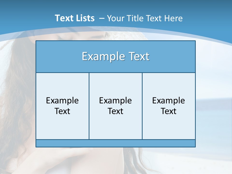 A Young Beautiful Girl On The Beach PowerPoint Template