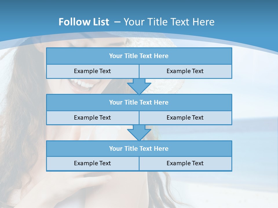 A Young Beautiful Girl On The Beach PowerPoint Template