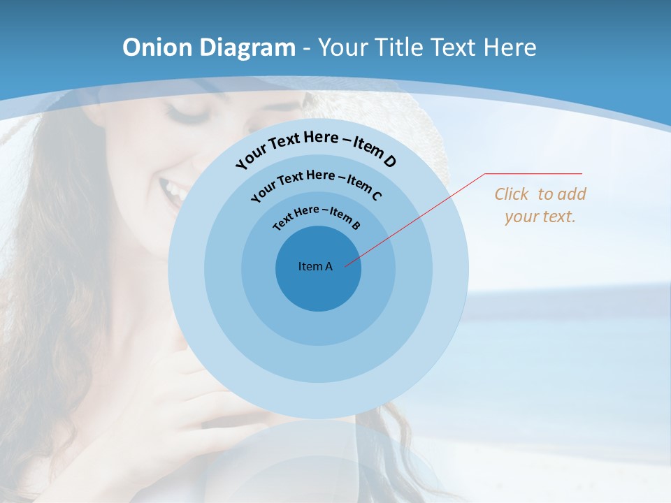 A Young Beautiful Girl On The Beach PowerPoint Template